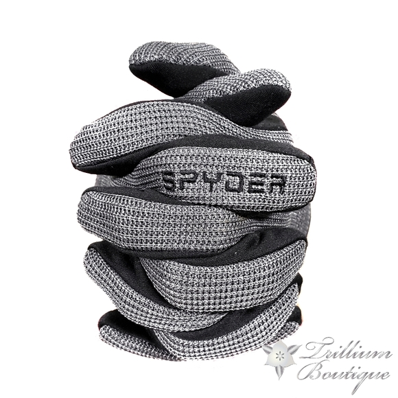 Spyder Men's Core Conduct Gloves Gray Black NWT - Picture 2 of 8